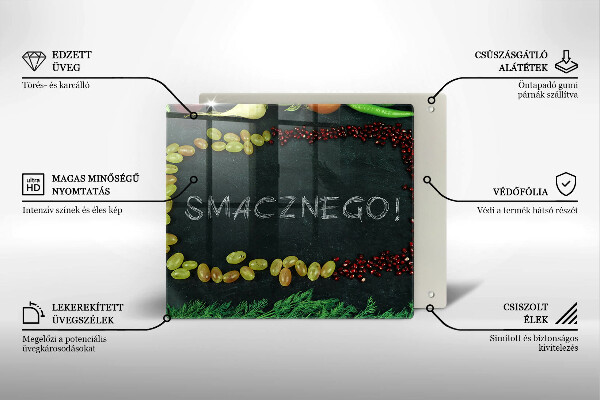 Tagliere in vetro temperato Iscrizione Buon appetito!