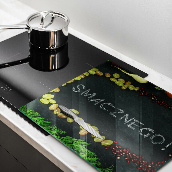 Tagliere in vetro temperato Iscrizione Buon appetito!