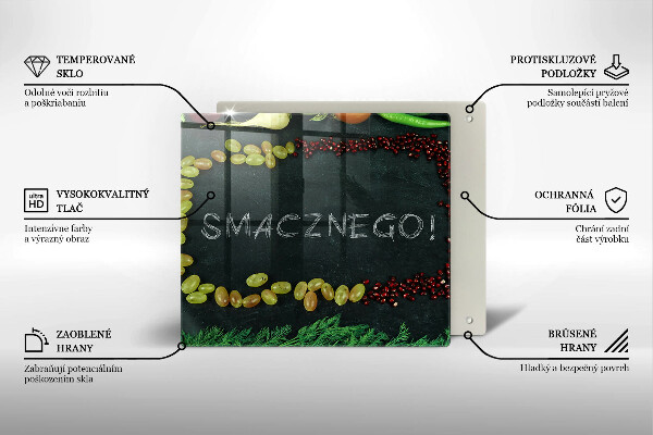 Tagliere in vetro temperato Iscrizione Buon appetito!