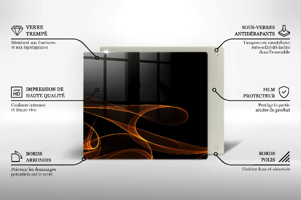 Tagliere in vetro temperato Linee astratte