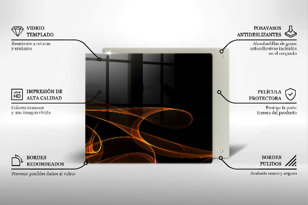 Tagliere in vetro temperato Linee astratte