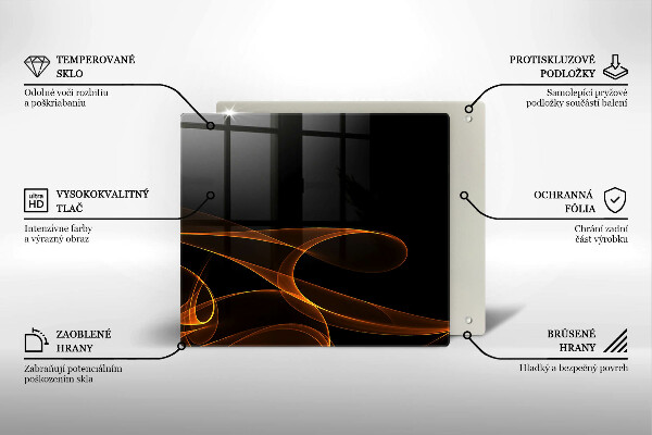 Tagliere in vetro temperato Linee astratte