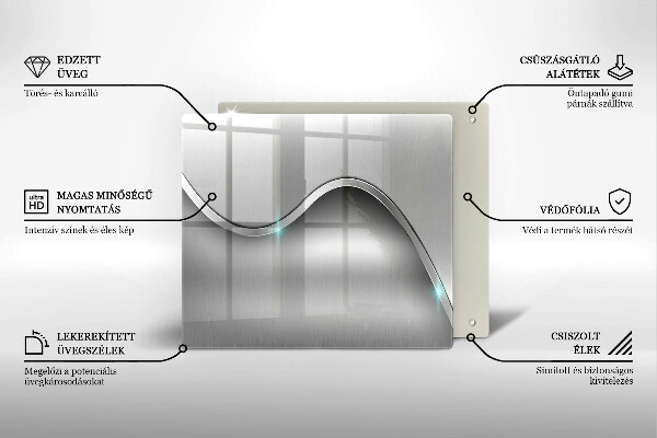 Tagliere in vetro temperato Astrazione del metallo