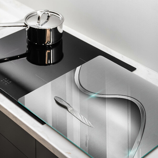 Tagliere in vetro temperato Astrazione del metallo