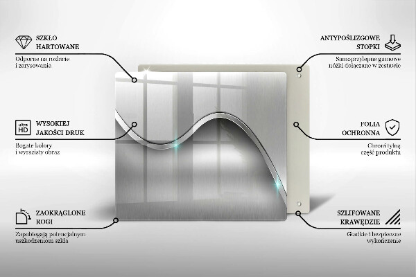Tagliere in vetro temperato Astrazione del metallo