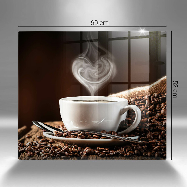 Tagliere in vetro temperato Caffè e una tazza