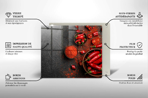 Tagliere in vetro temperato Peperoncini rossi