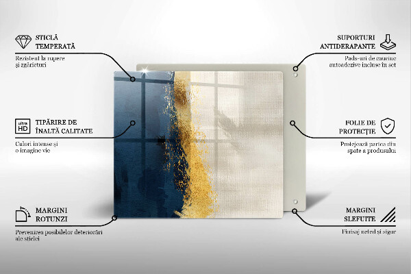 Tagliere in vetro temperato Astrazione dell'oro