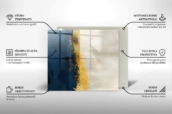 Tagliere in vetro temperato Astrazione dell'oro
