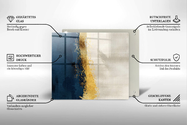 Tagliere in vetro temperato Astrazione dell'oro