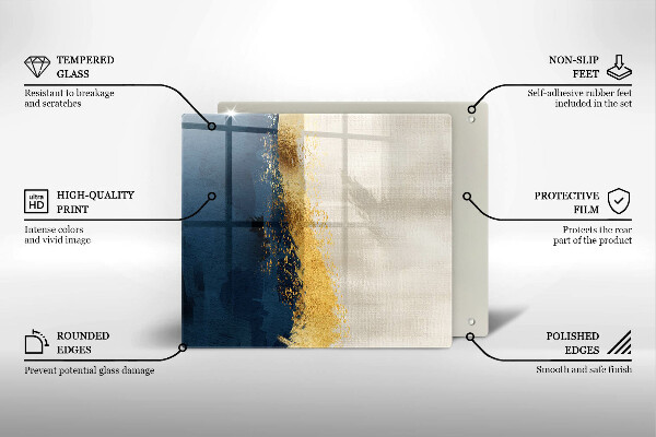 Tagliere in vetro temperato Astrazione dell'oro