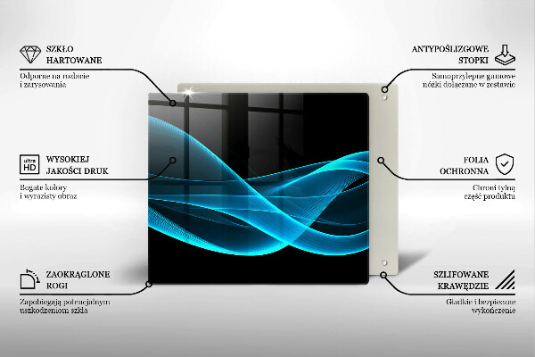 Tagliere in vetro Astrazione blu