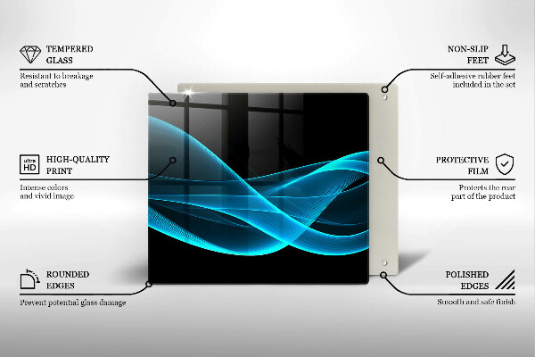 Tagliere in vetro Astrazione blu