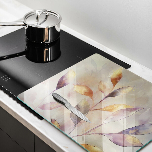 Tagliere in vetro Foglie boho dipinte