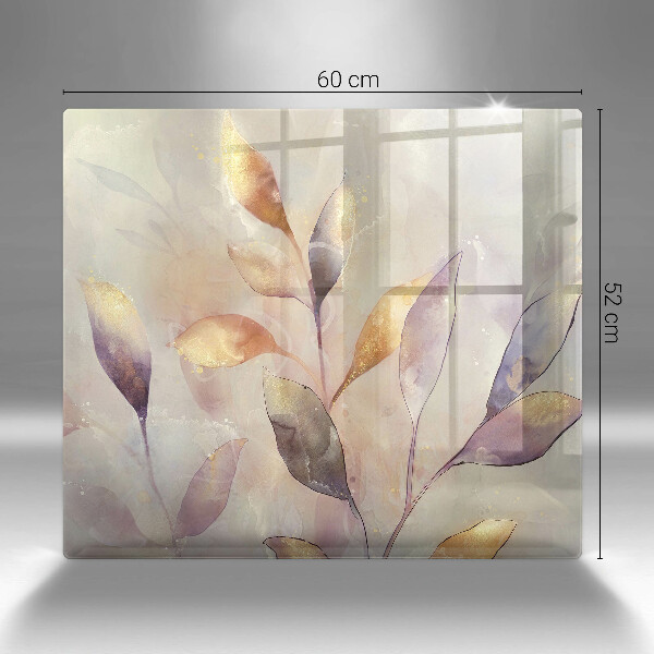 Tagliere in vetro Foglie boho dipinte