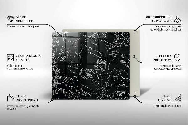 Tagliere in vetro temperato Accessori per la cucina
