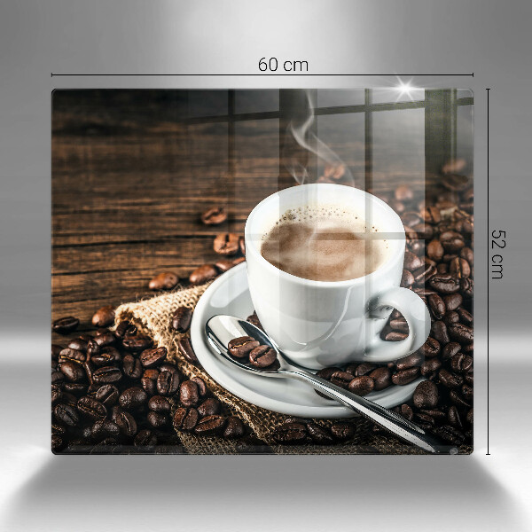 Tagliere in vetro Tazza e chicchi di caffè