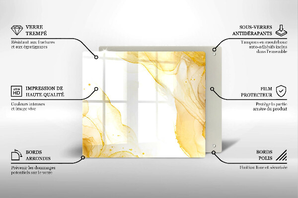 Tagliere in vetro temperato Astrazione dorata
