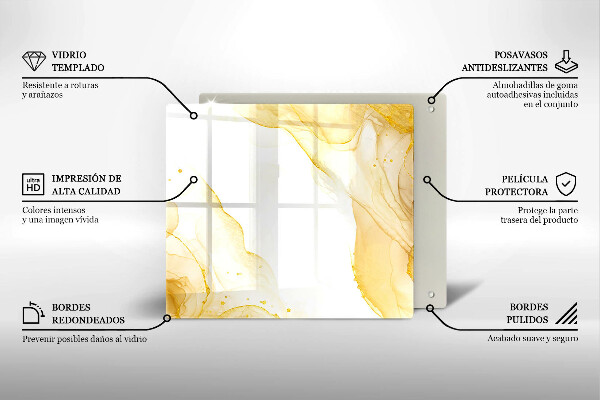 Tagliere in vetro temperato Astrazione dorata