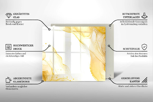 Tagliere in vetro temperato Astrazione dorata
