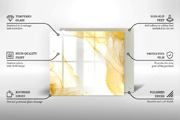 Tagliere in vetro temperato Astrazione dorata