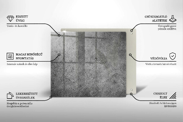 Tagliere in vetro temperato Struttura in pietra concreta
