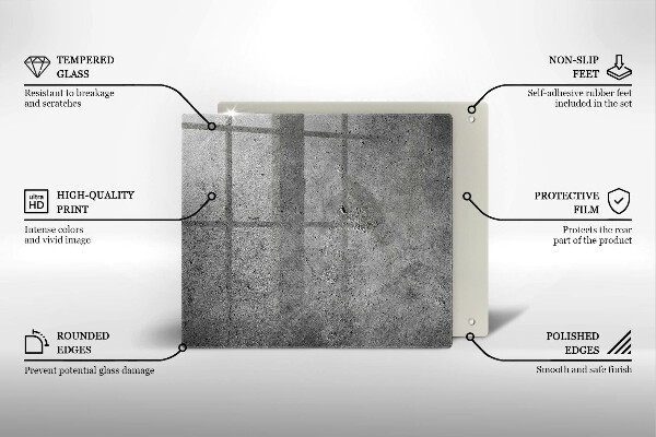 Tagliere in vetro temperato Struttura in pietra concreta