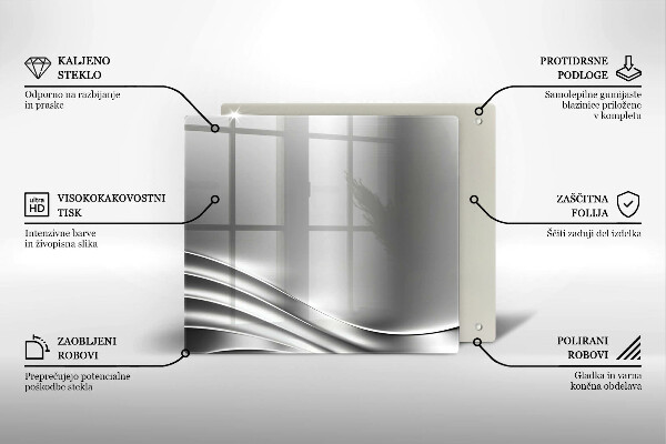 Tagliere in vetro Struttura in metallo