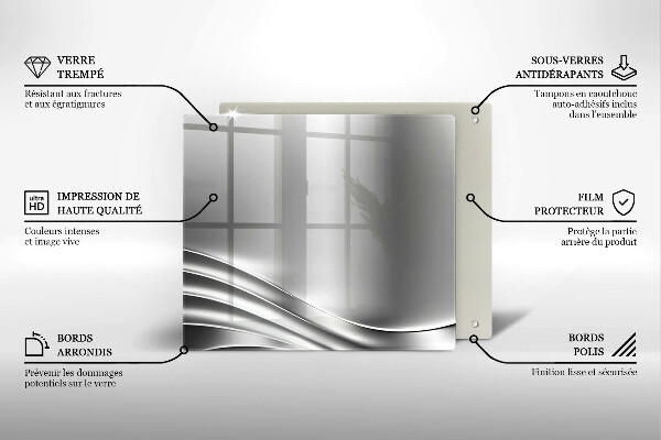 Tagliere in vetro Struttura in metallo