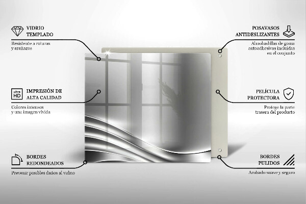 Tagliere in vetro Struttura in metallo