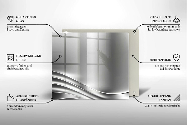 Tagliere in vetro Struttura in metallo