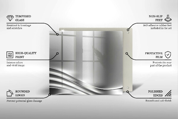 Tagliere in vetro Struttura in metallo