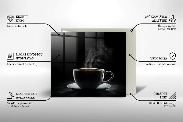 Tagliere in vetro Tazza di caffè calda