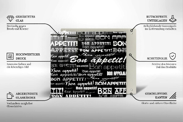 Tagliere in vetro temperato Bon appetit