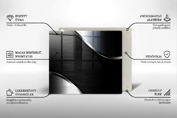 Tagliere in vetro temperato Astrazione del metallo