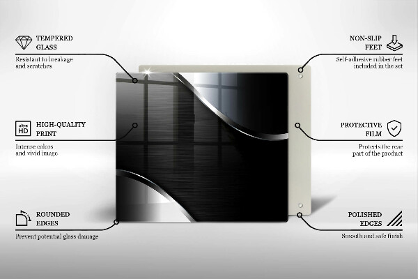 Tagliere in vetro temperato Astrazione del metallo