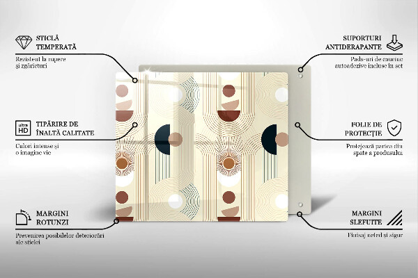 Tagliere in vetro temperato Forme geometriche boho