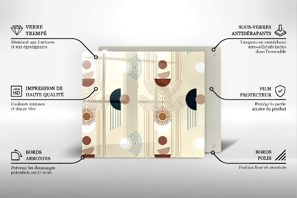 Tagliere in vetro temperato Forme geometriche boho