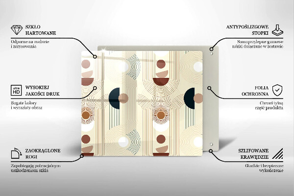 Tagliere in vetro temperato Forme geometriche boho