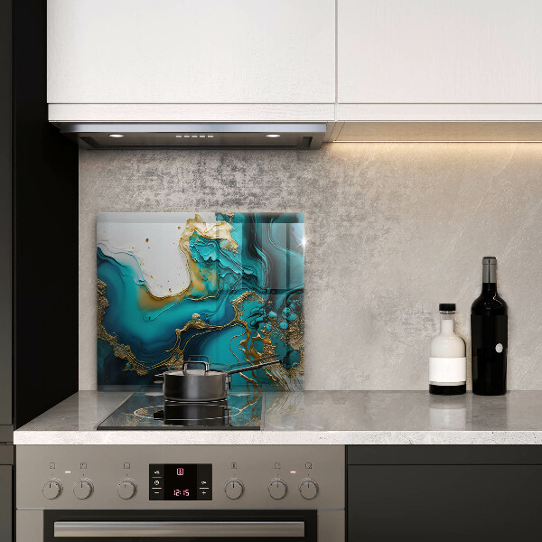 Tagliere in vetro Astrazione turchese