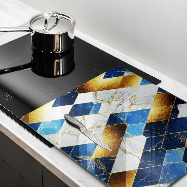 Tagliere in vetro Rombi di marmo dorato