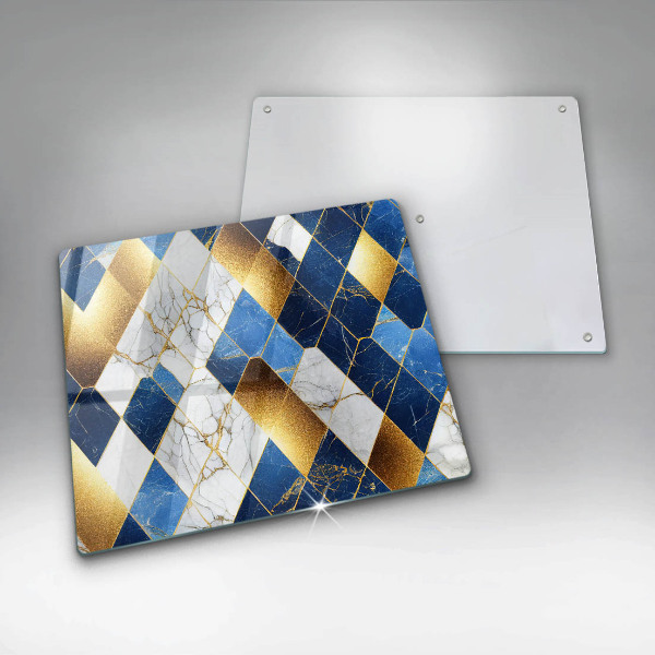 Tagliere in vetro Rombi di marmo dorato