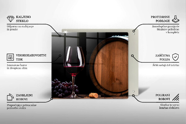 Tagliere in vetro Bicchiere da vino a botte