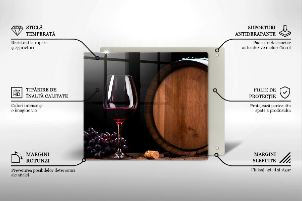 Tagliere in vetro Bicchiere da vino a botte