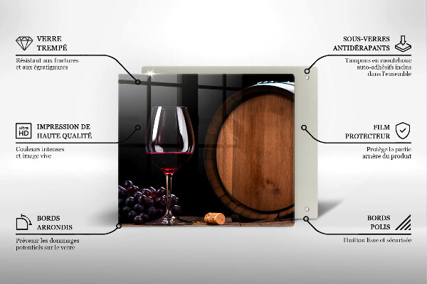 Tagliere in vetro Bicchiere da vino a botte