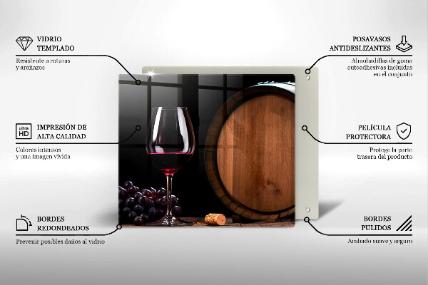 Tagliere in vetro Bicchiere da vino a botte