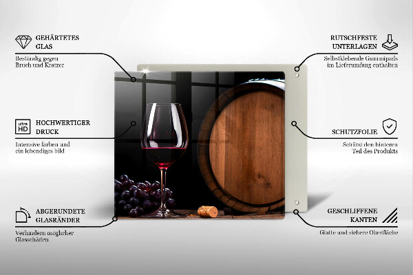 Tagliere in vetro Bicchiere da vino a botte