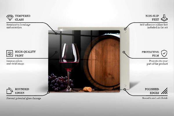 Tagliere in vetro Bicchiere da vino a botte