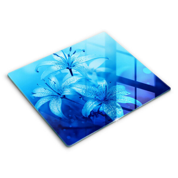 Tagliere in vetro Fiori blu