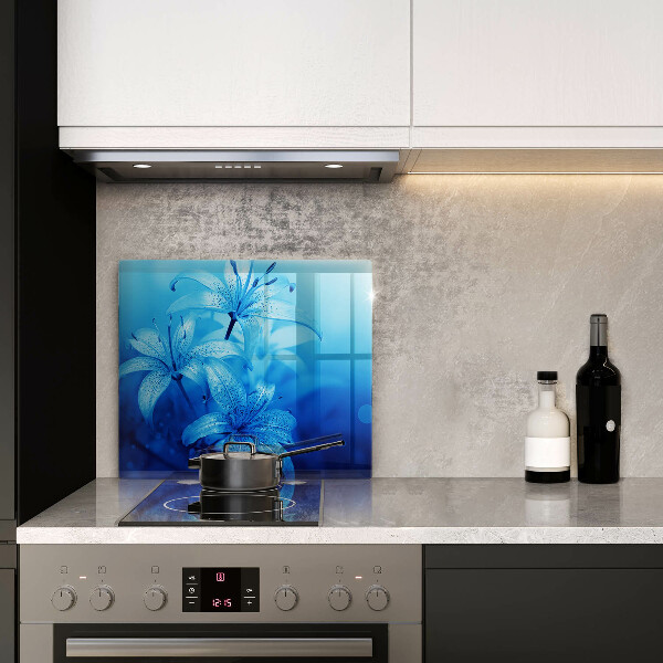 Tagliere in vetro Fiori blu